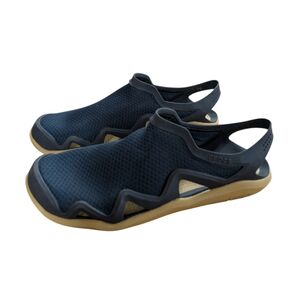 CROCS Swiftwater Mesh Deck Sandals Navy Mens Size 10
